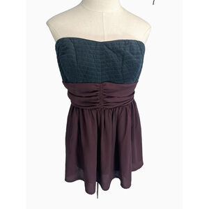 Maeve Top Womens 10 w/Straps Corduroy Ruched Mini Anthropologie NWT